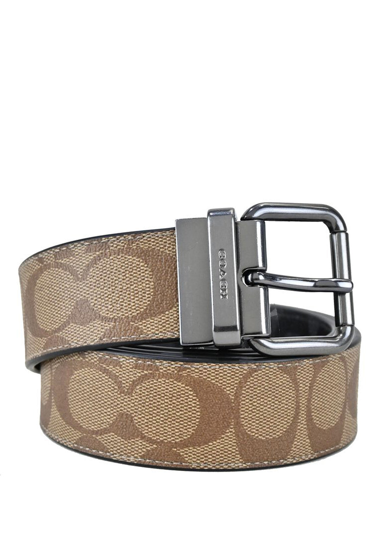 Coach Mens Roller Buckle Cut-To-Size Reversible Belt 38MM - Brown