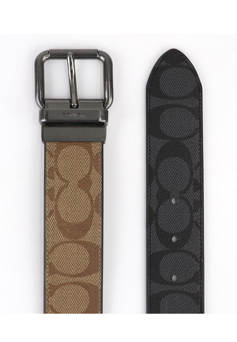 Coach Mens Roller Buckle Cut-To-Size Reversible Belt 38MM - Brown