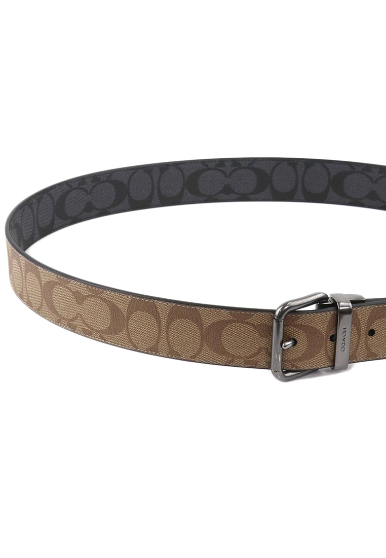 Coach Mens Roller Buckle Cut-To-Size Reversible Belt 38MM - Brown