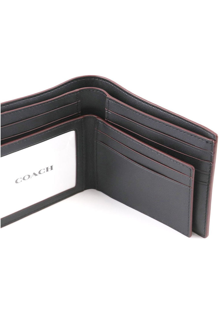 Coach Compact ID Wallet In Signature Canvas - Black