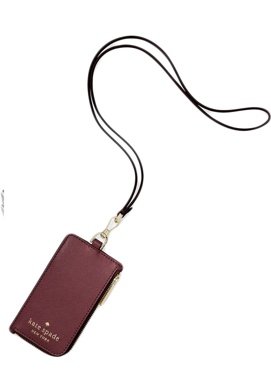 Kate Spade Staci Card Case Lanyard - Deep Berry