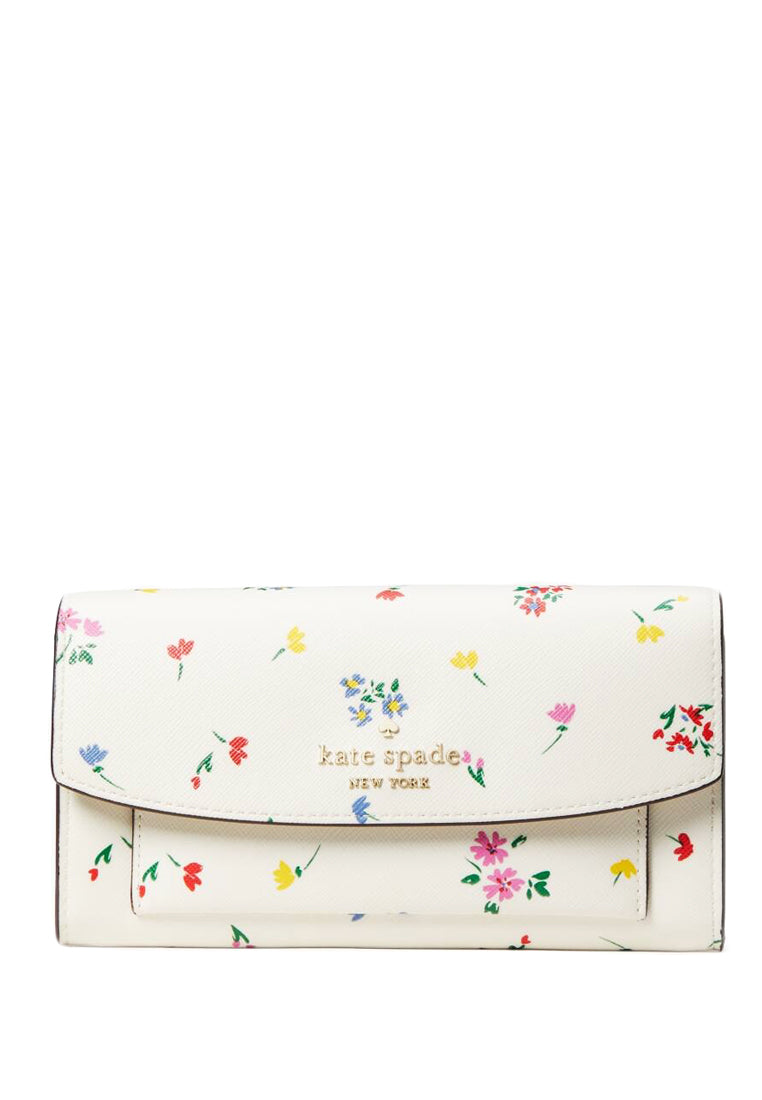 Kate Spade Staci Garden Bouquet Boxed Large Wallet Card Case - White