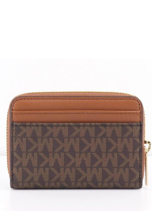 Michael Kors Jet Set Travel Signature Medium Zip Around Card Case - Brown