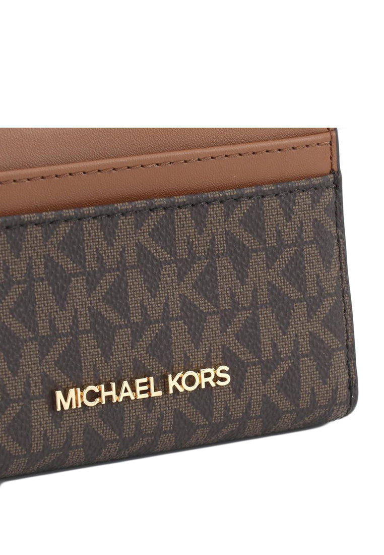 Michael Kors Jet Set Travel Signature Medium Zip Around Card Case - Brown