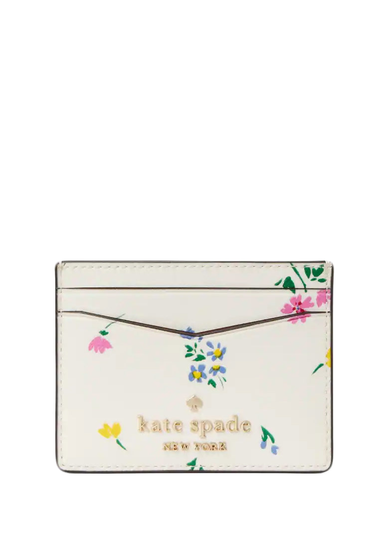 Kate Spade Staci Garden Bouquet Boxed Small Card Holder - White