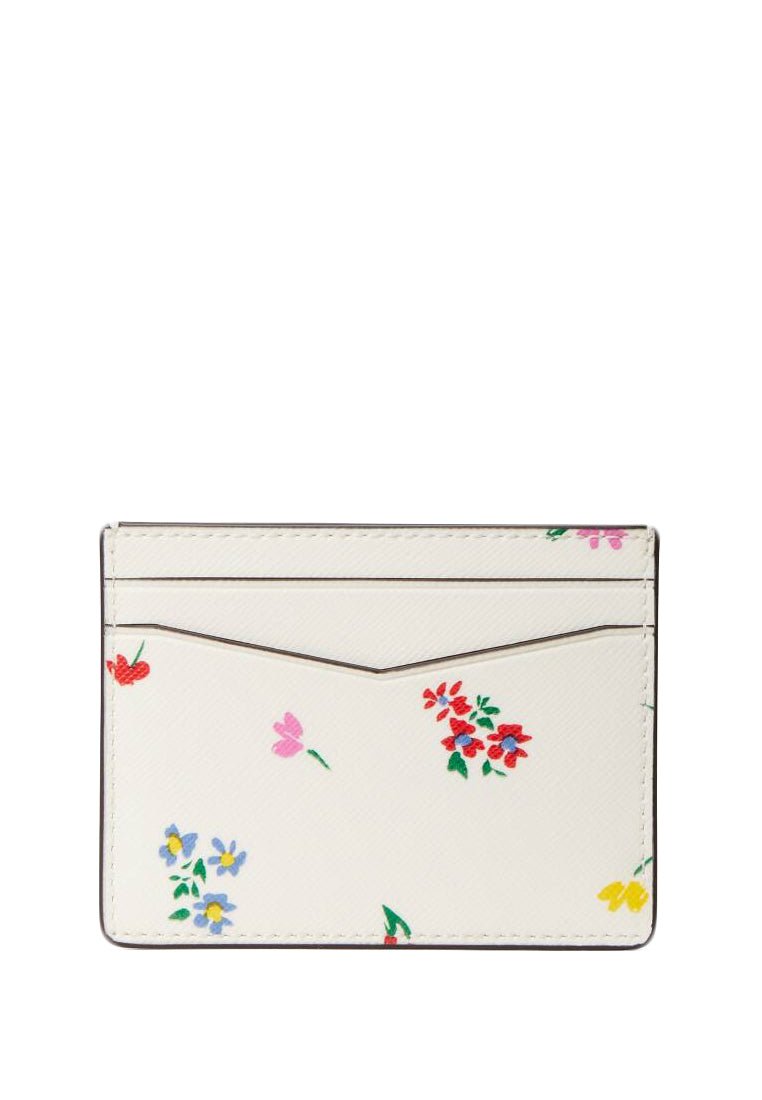 Kate Spade Staci Garden Bouquet Boxed Small Card Holder - White