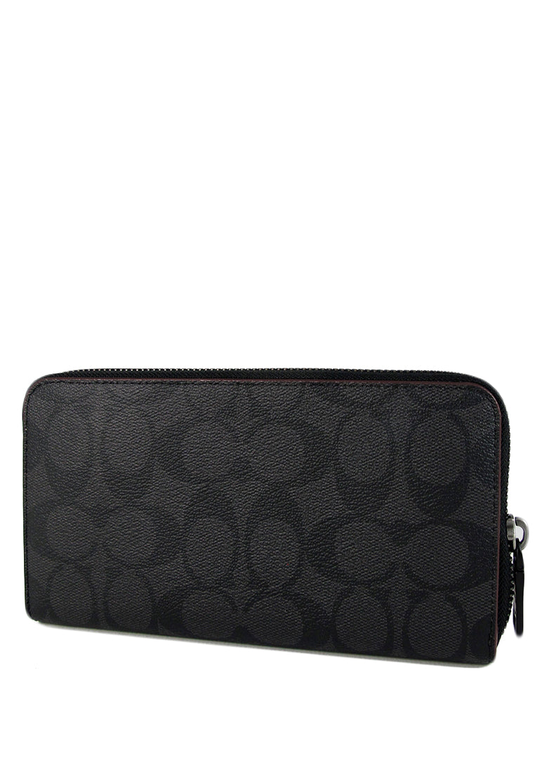 Coach Mens Accordion Wallet In Signature Canvas - Black