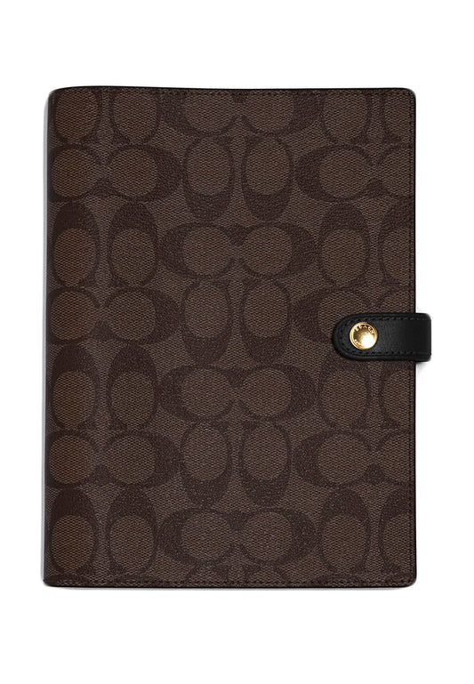 Coach Notebook In Signature Canvas - Dark Brown