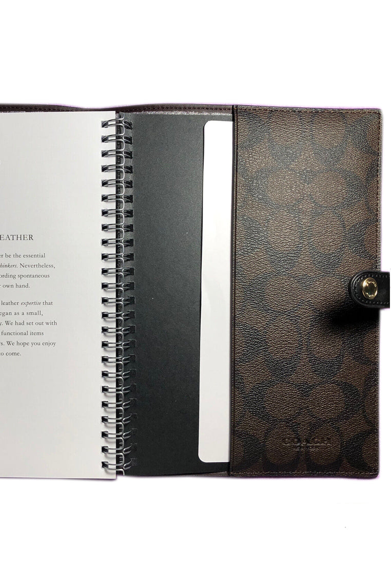 Coach Notebook In Signature Canvas - Dark Brown