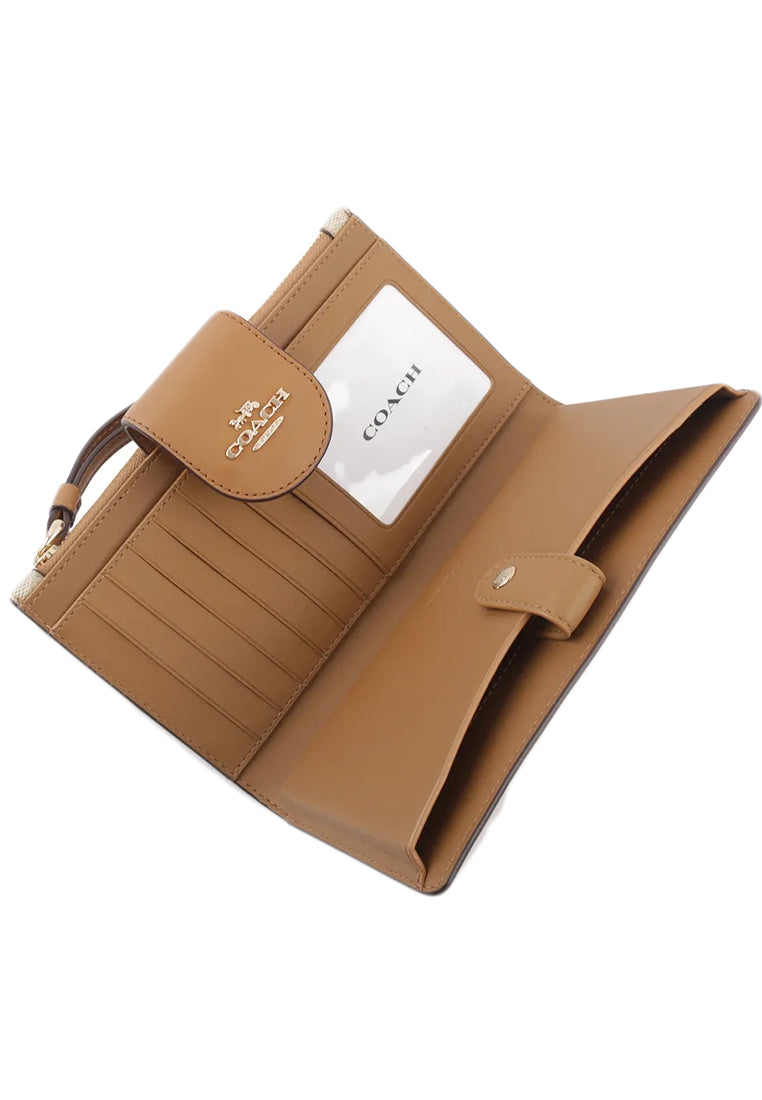 Coach Tech Wallet In Colorblock Signature Canvas - Light Brown