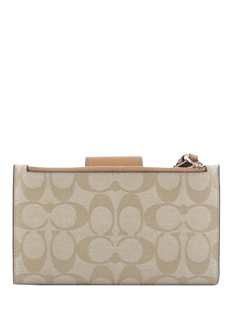 Coach Tech Wallet In Colorblock Signature Canvas - Light Brown