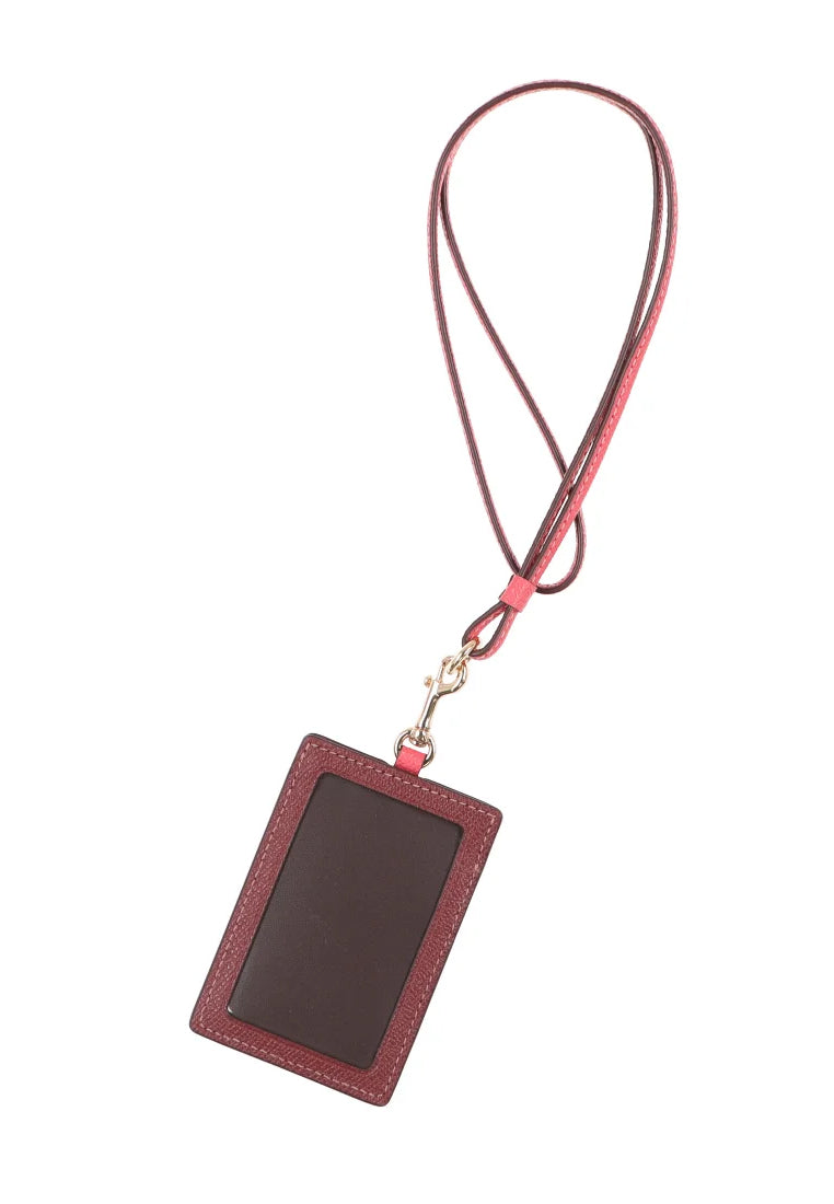 Coach ID Lanyard In Colorblock - Wine/Watermelon