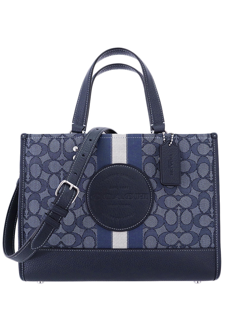 Coach Dempsey Carryall In Signature Jacquard With Stripe And Coach Patch - Denim