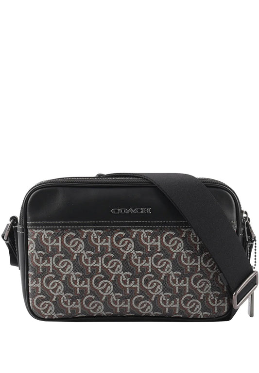 Coach Mens Graham Crossbody With Signature Monogram Print - Black