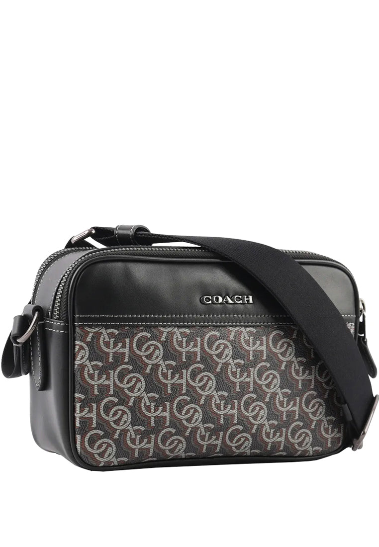 Coach Mens Graham Crossbody With Signature Monogram Print - Black