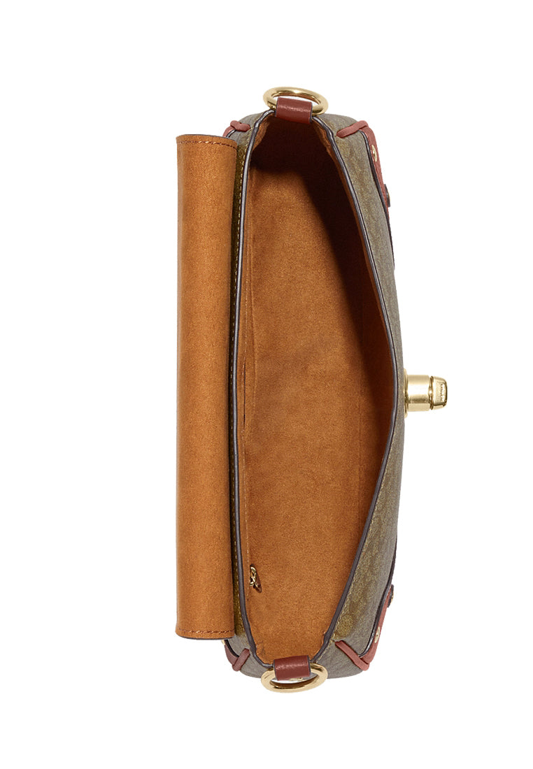 Coach Millie Shoulder Bag In Colorblock Signature Canvas - Brown/Terracotta