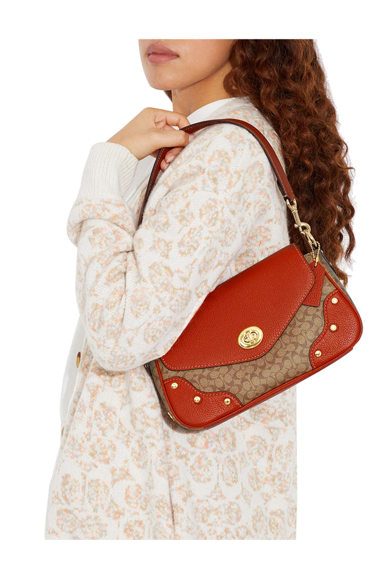 Coach Millie Shoulder Bag In Colorblock Signature Canvas - Brown/Terracotta