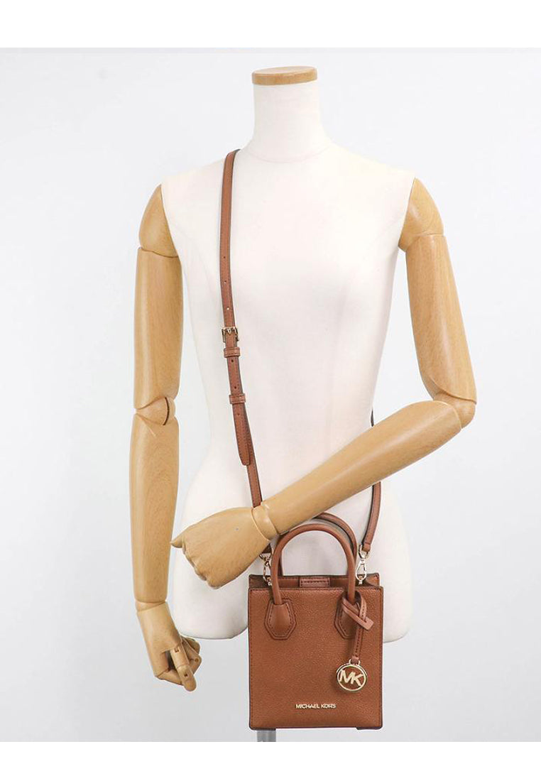 Michael Kors Mercer Extra-Small Pebbled Leather Crossbody Bag - Brown