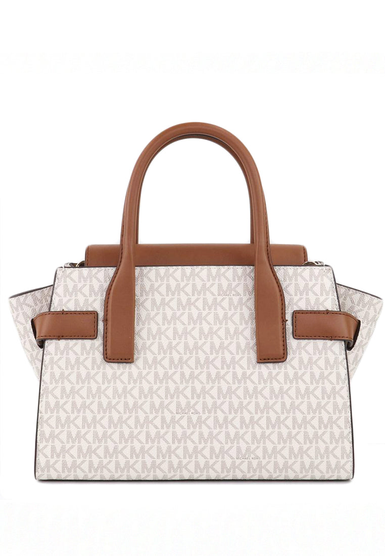 Michael Kors Carmen Medium Logo Satchel - Vanilla