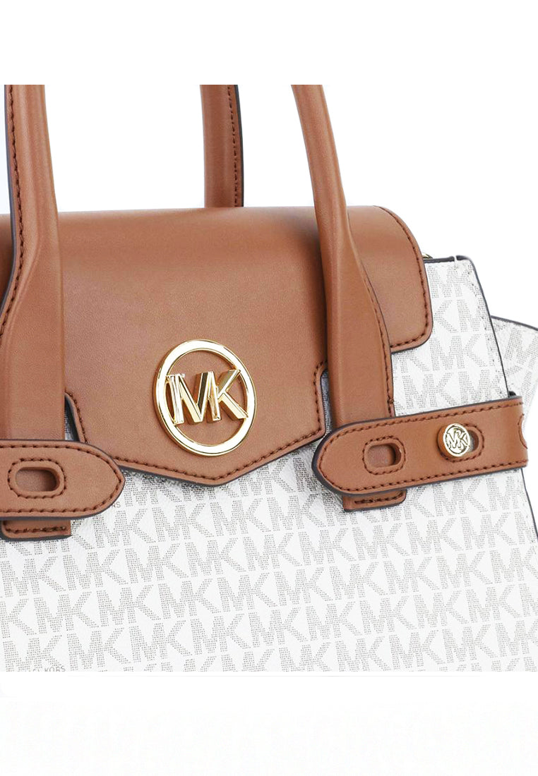 Michael Kors Carmen Medium Logo Satchel - Vanilla