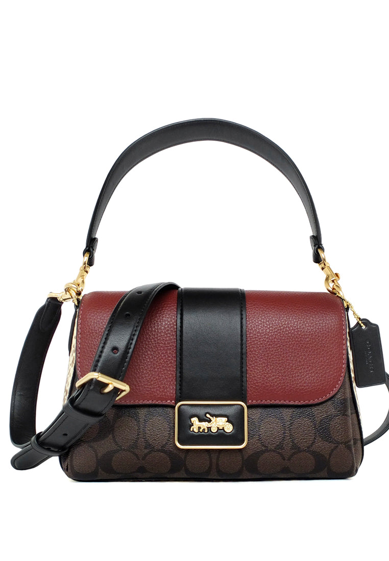 Coach Grace Shoulder Bag In Signature Canvas - Dark Brown