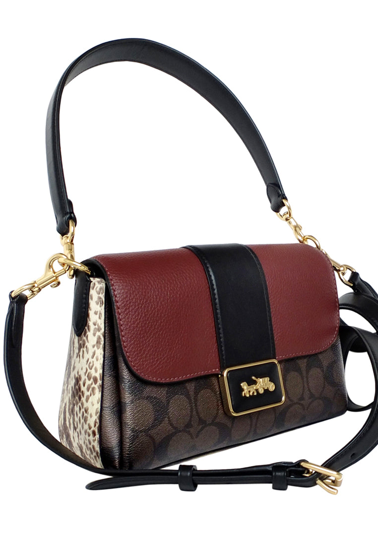 Coach Grace Shoulder Bag In Signature Canvas - Dark Brown