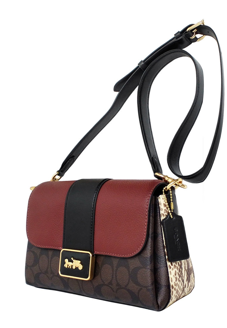 Coach Grace Shoulder Bag In Signature Canvas - Dark Brown