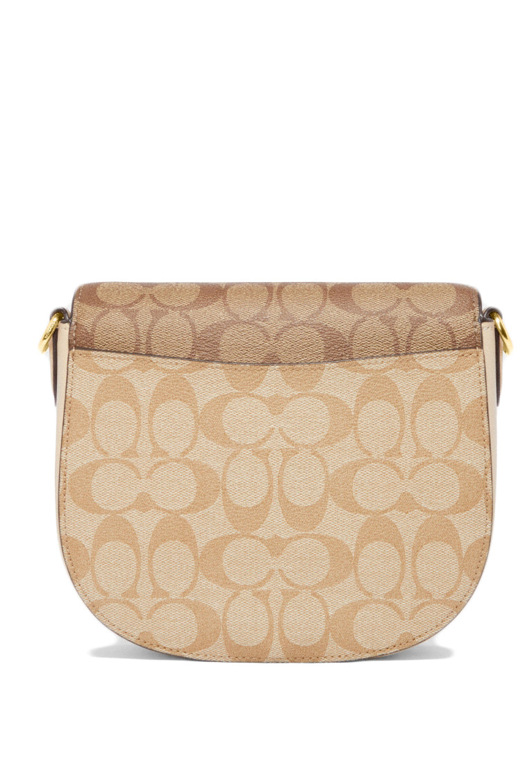 Coach Morgan Saddle Bag In Blocked Signature Canvas - Light Brown