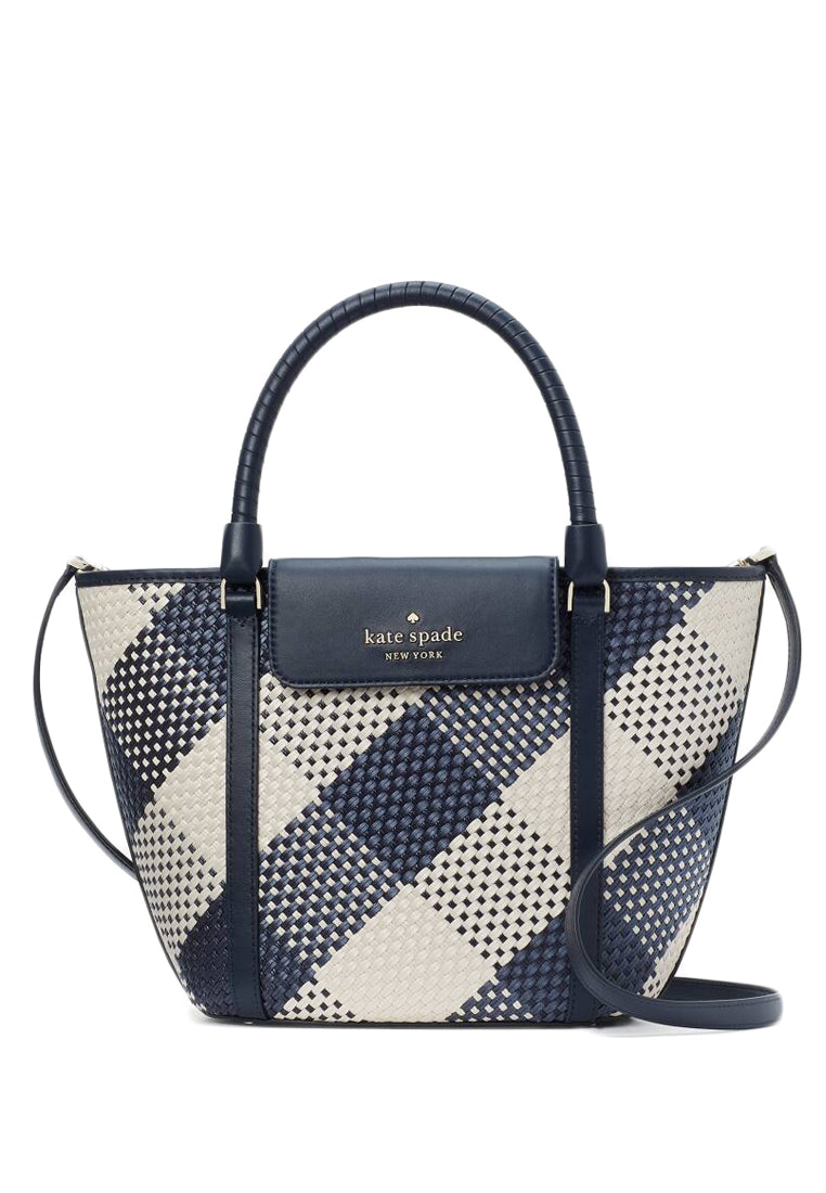 Kate Spade Cruise Gingham Medium Tote - Navy Blue