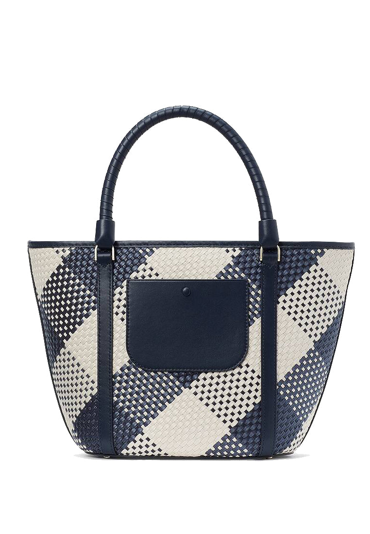 Kate Spade Cruise Gingham Medium Tote - Navy Blue