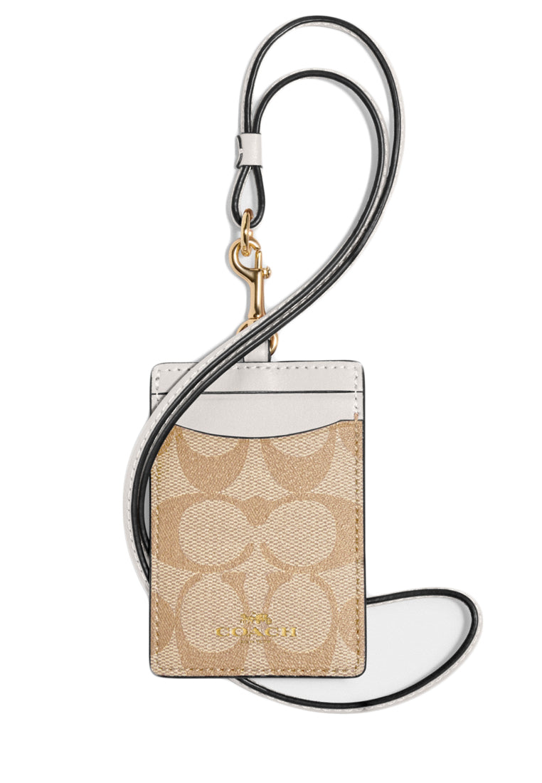 Coach ID Lanyard In Signature Canvas - Light Brown