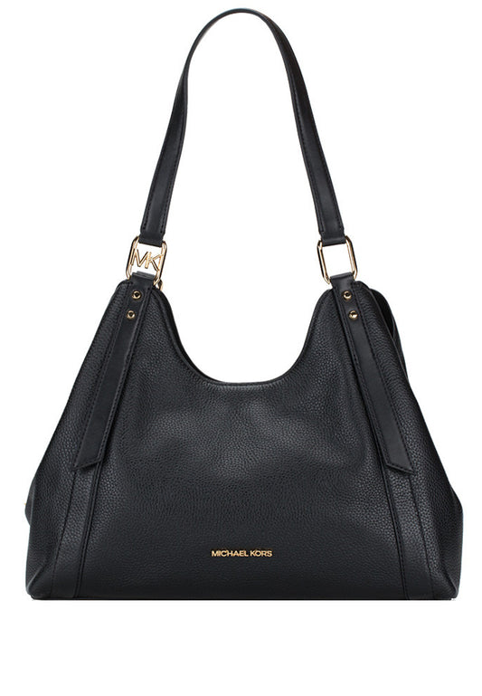 Michael Kors Arlo Large Pebbled Leather Shoulder Bag - Black