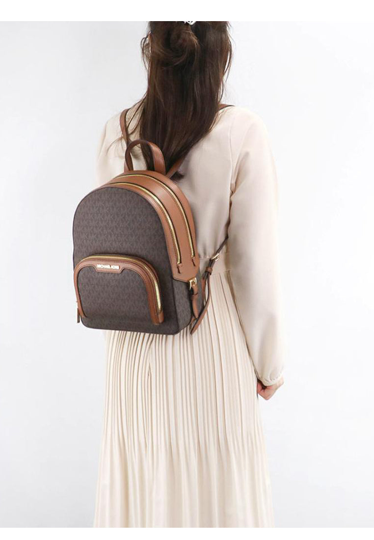 Michael Kors Jaycee top Medium Backpack in brown signature