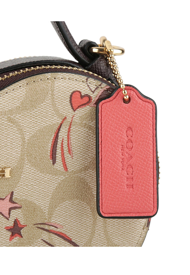 Coach Heart Crossbody In Signature Canvas With Heart And Star Print - Brown/Multi