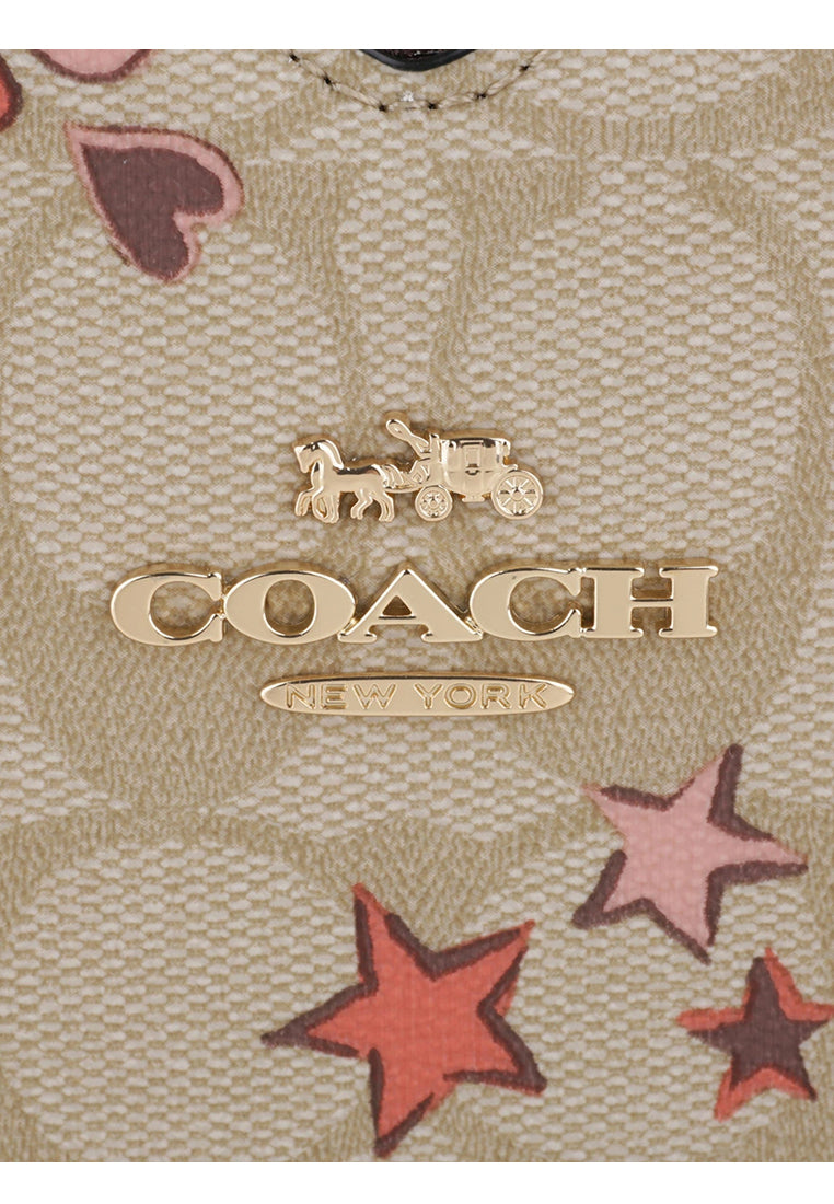 Coach Heart Crossbody In Signature Canvas With Heart And Star Print - Brown/Multi