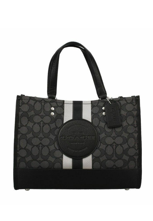 Coach Dempsey Carryall In Signature Jacquard With Stripe And Coach Patch - Black