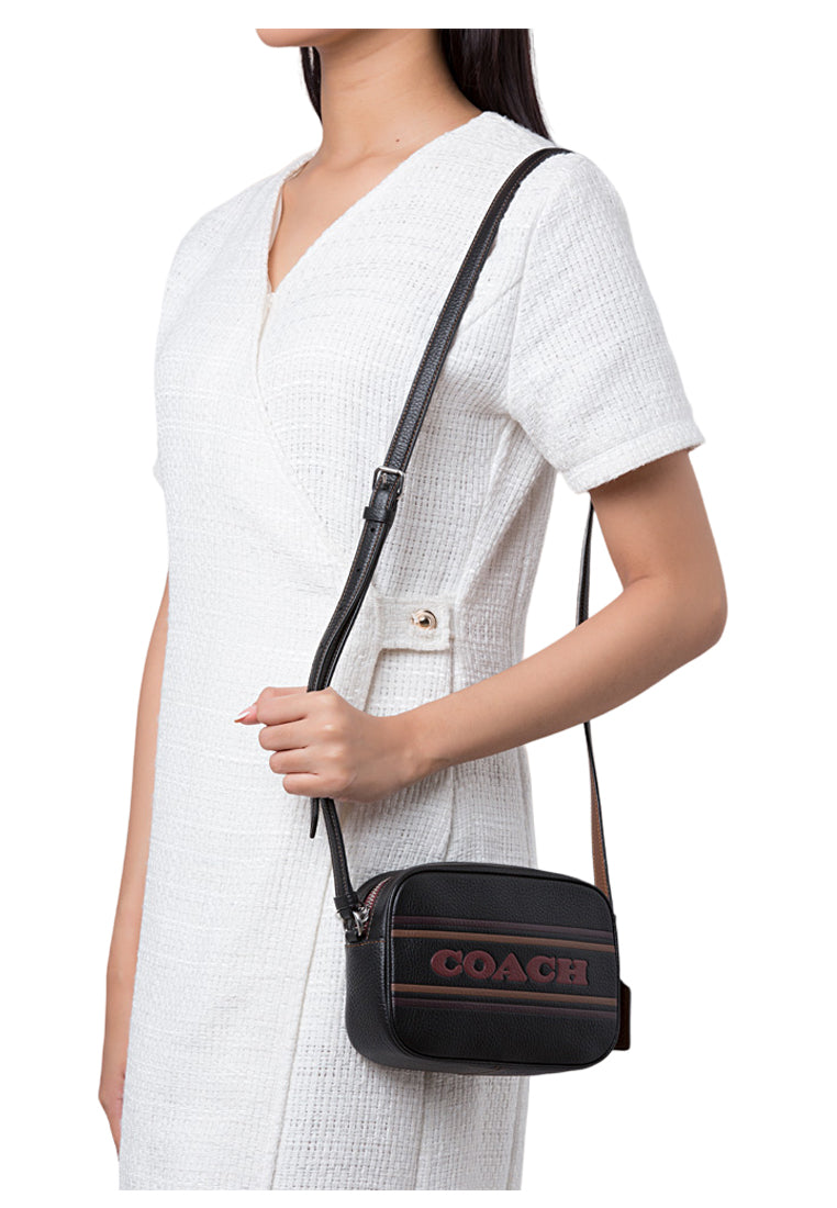 Coach Mini Jamie Camera Bag With Coach Stripe - Black