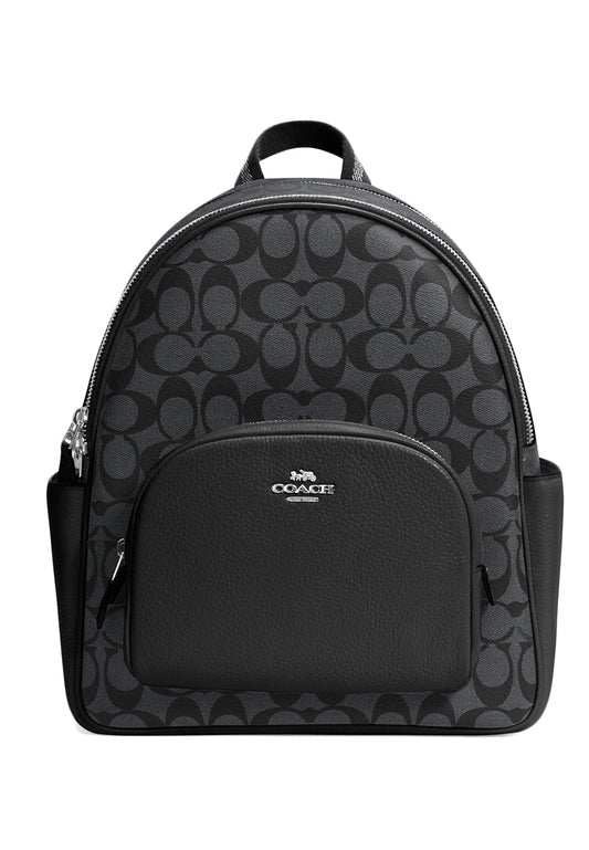 Coach Court Backpack In Signature Canvas - Black