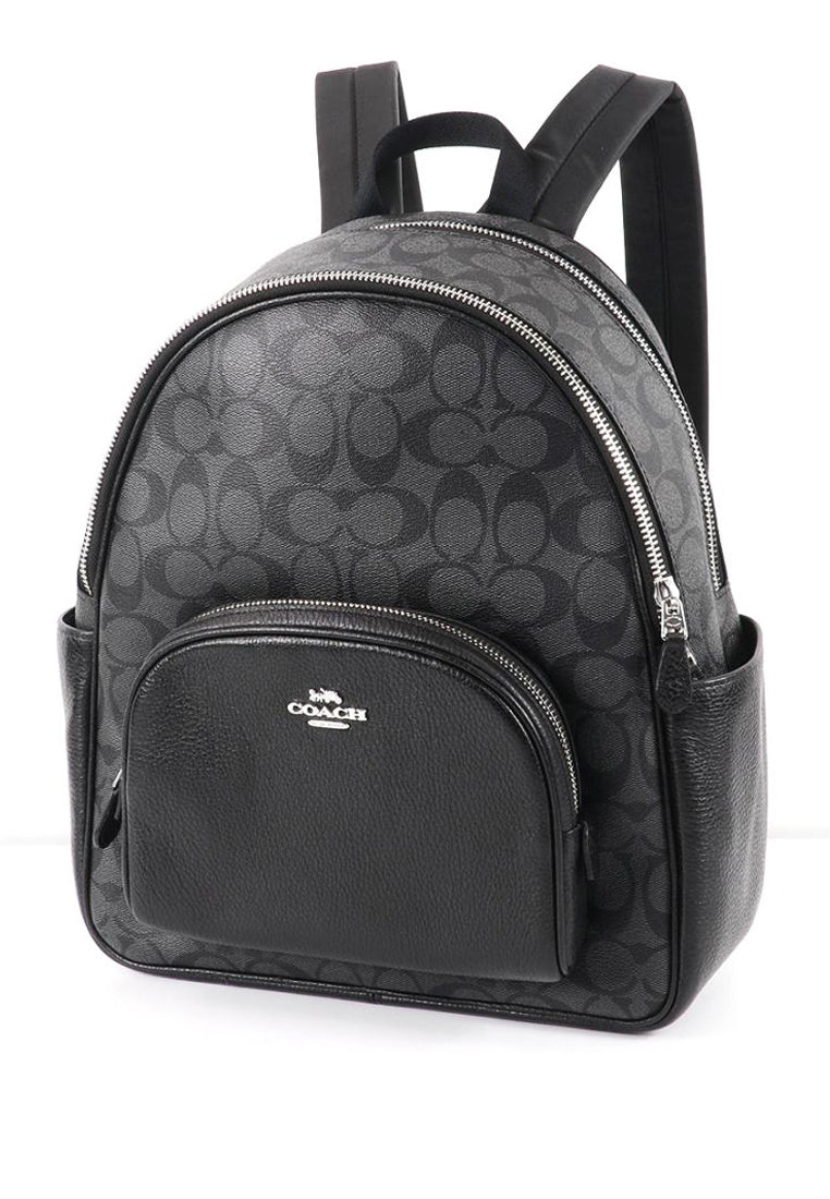 Coach Court Backpack In Signature Canvas - Black