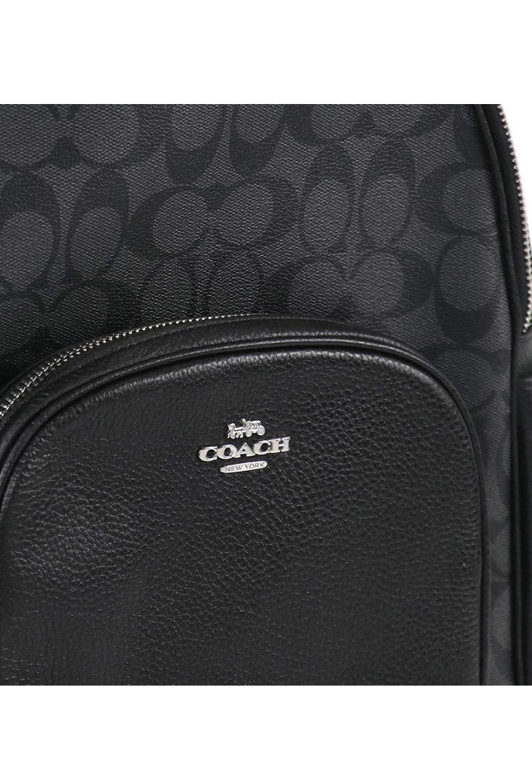 Coach Court Backpack In Signature Canvas - Black