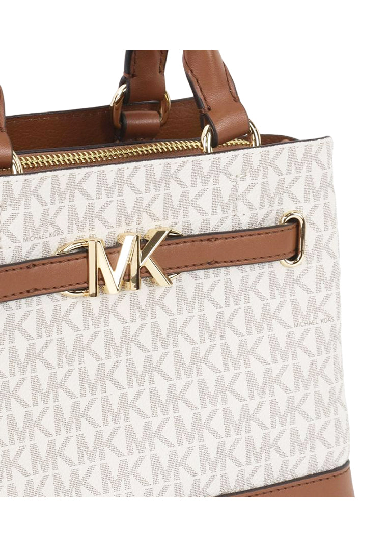 Michael Kors Reed Small Belted Logo Satchel - Vanilla/Brown