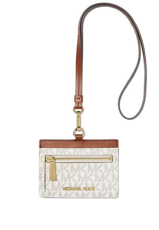 Michael Kors Jet Set Travel Signature ID Lanyard - Vanilla