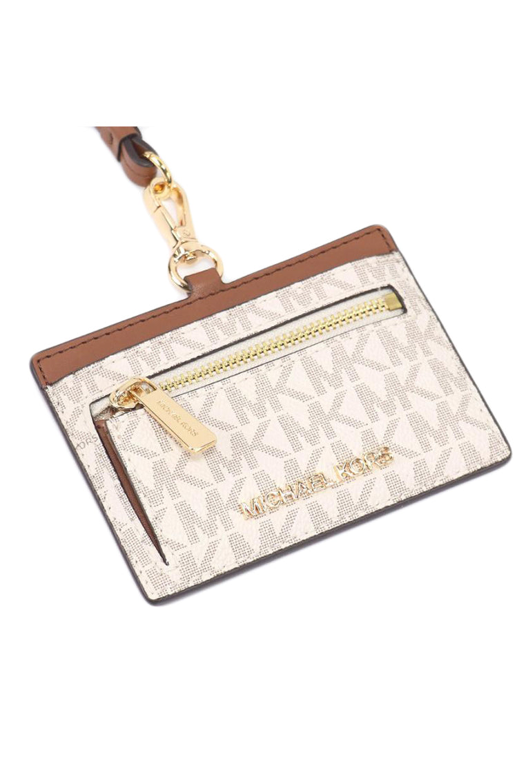 Michael Kors Jet Set Travel Signature ID Lanyard - Vanilla