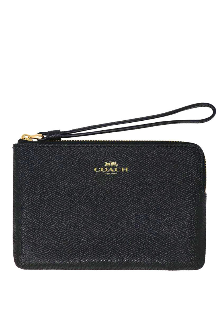 Coach Corner Zip Wristlet - Black