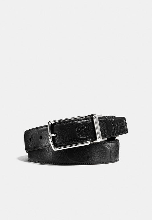 Coach Modern Harness Cut-To-Size Reversible Signature Leather Belt 32MM - Black