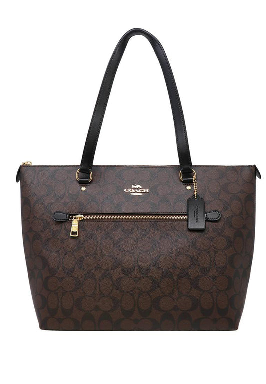 Coach Gallery Tote In Signature Canvas - Dark Brown