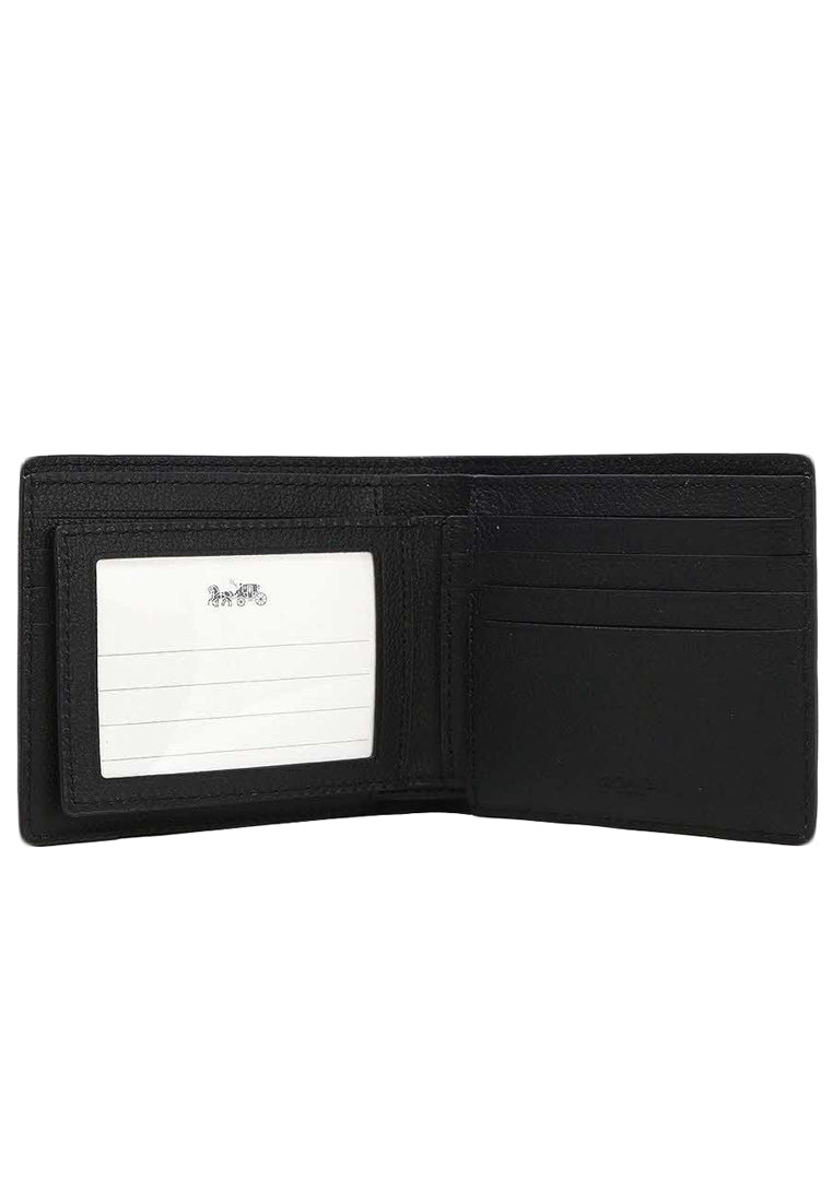 Coach Boxed Compact Id Wallet With Trigger Snap Key Fob - Black