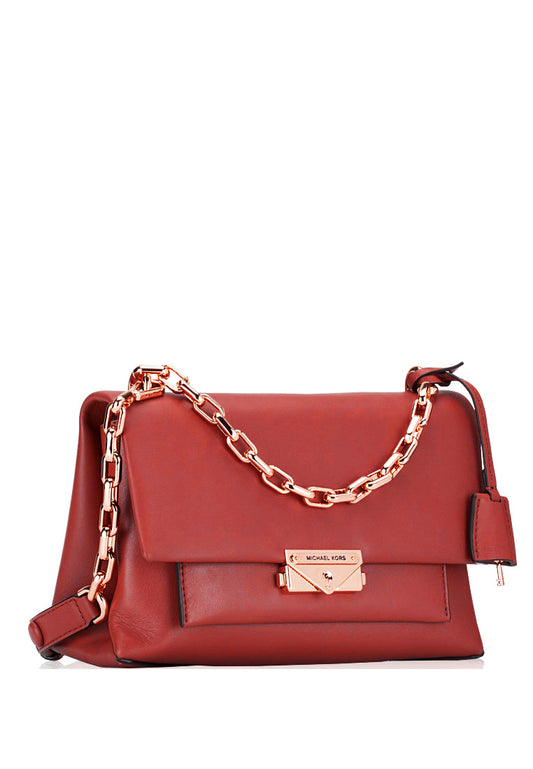 Michael Kors Cece Medium Leather Shoulder Bag - Brandy