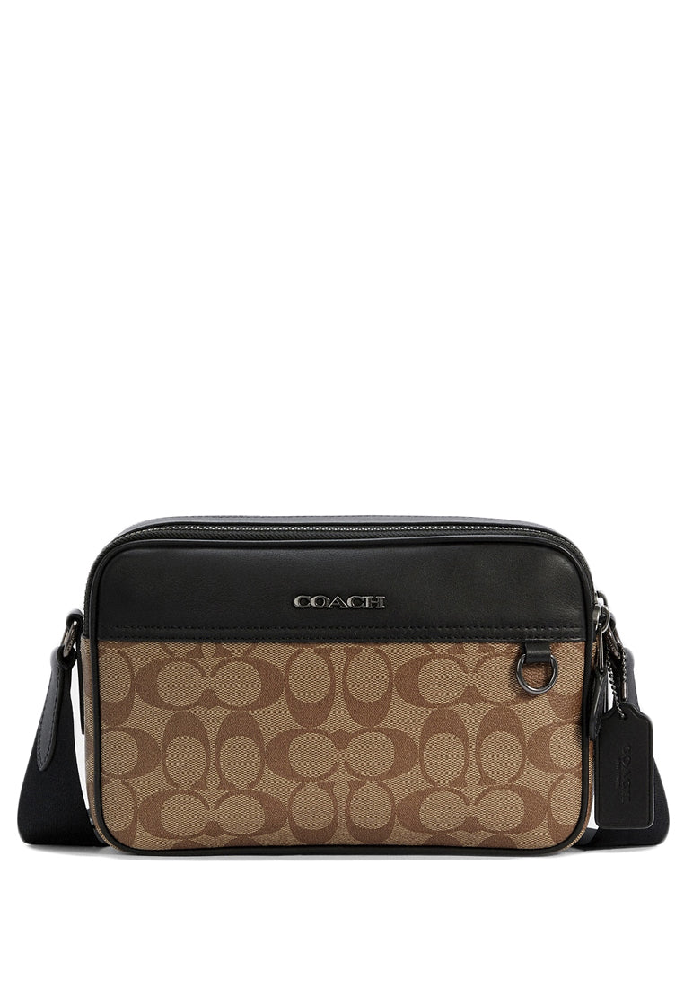 Coach Mens Graham Crossbody In Signature Canvas - Brown