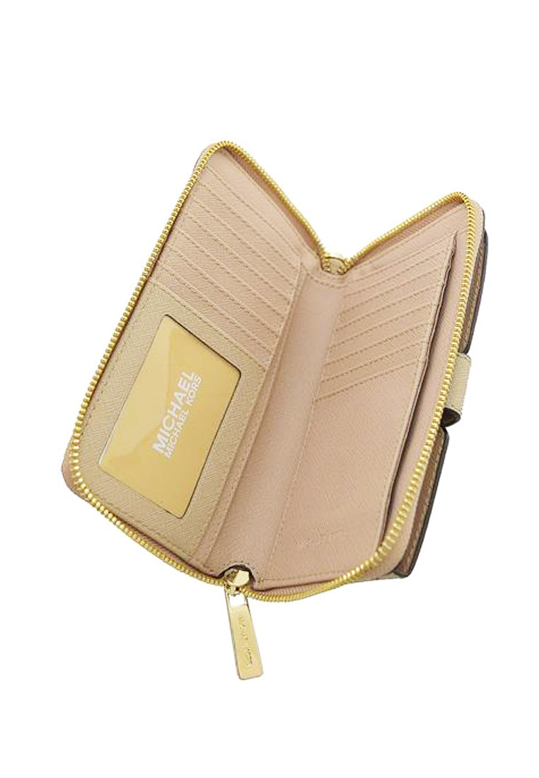 Michael Kors Jet Set Travel Medium Zip Around Phone Wallet - Buff